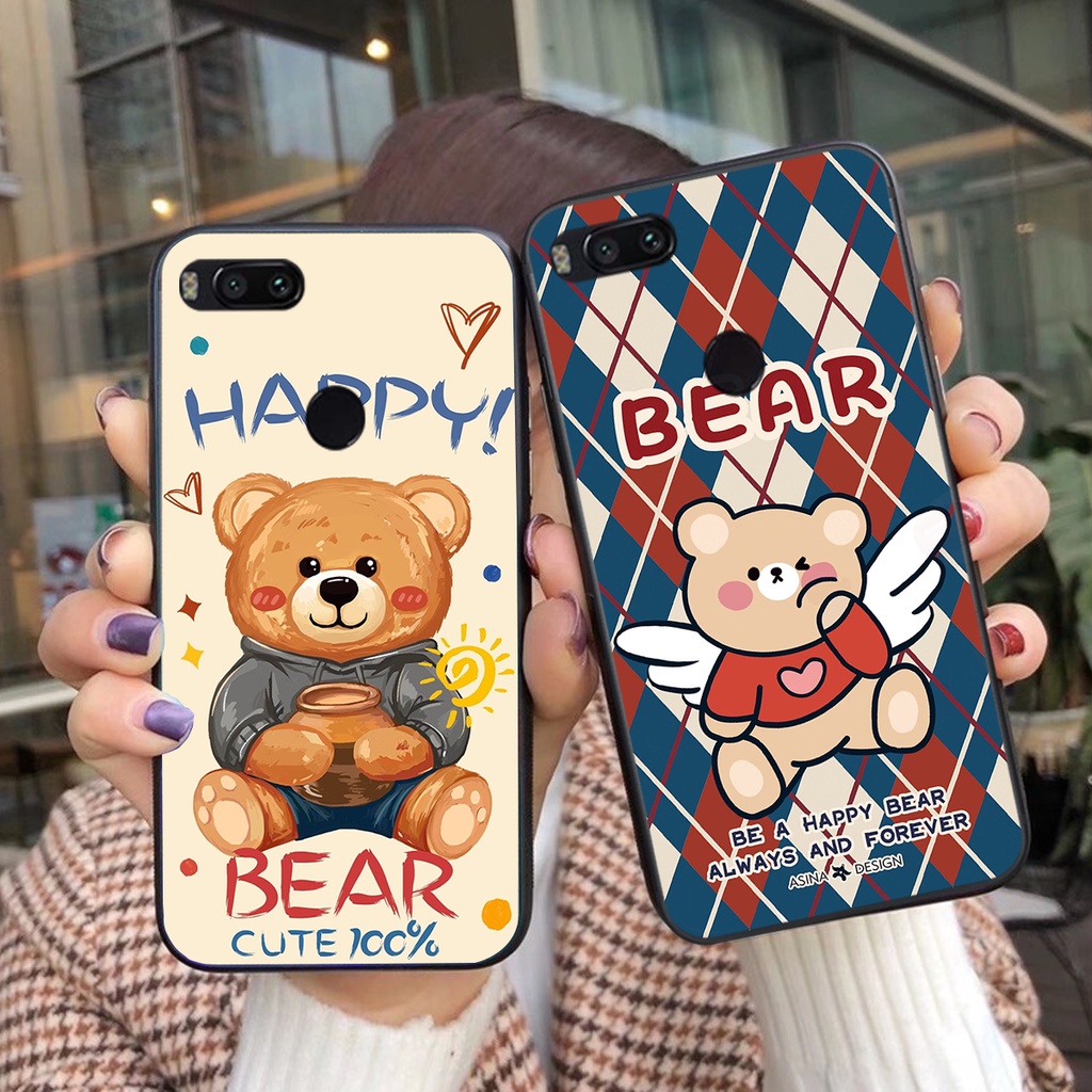 Ốp lưng Xiaomi Mi A1 / MI 5X in hình cute, chú gấu tinh nghịch siêu chất siêu rẻ