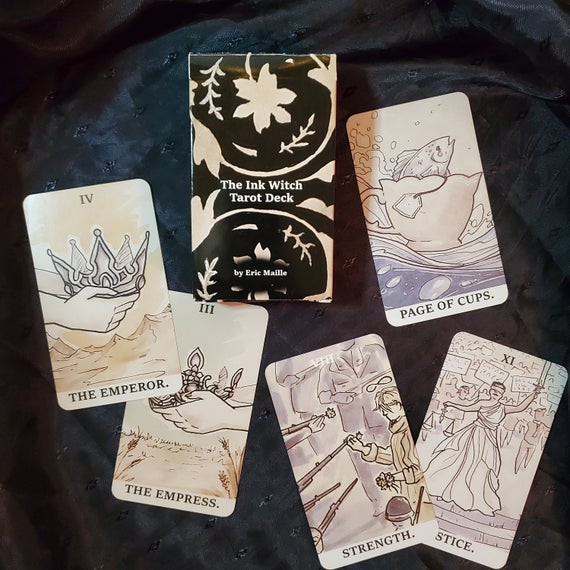 Bài Tarot Ink Witch Tarot Tặng Đá Thanh Tẩy C180