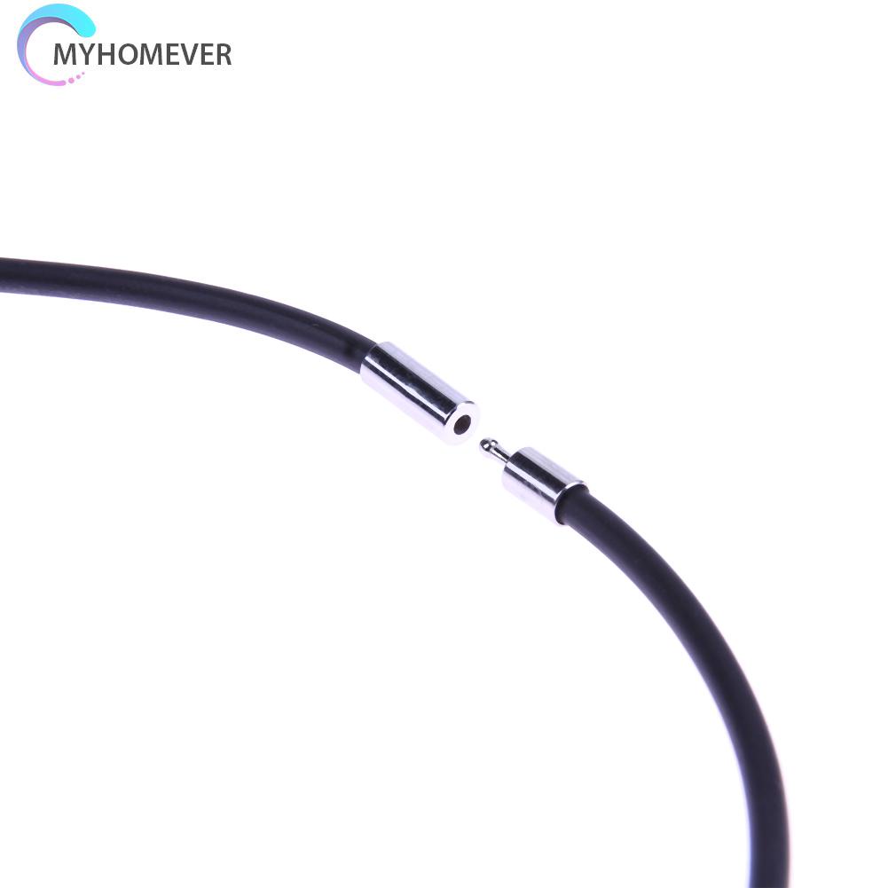 Vòng cổ choker bằng cao su đen 3mm 16/18/24inch cho nam nữ