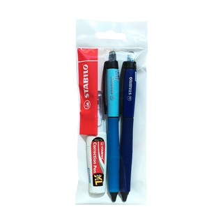 Combo Bút Bi Stabilo Palette 268XF (Bộ 2 Bút) + Bút Xóa Correction Pen CPS88
