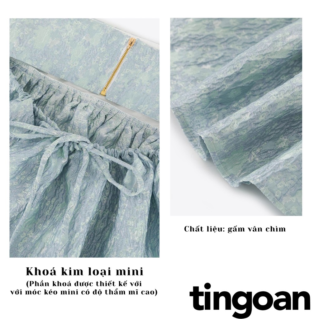 TINGOAN® - Áo hai dây gấm khoét lưng xanh VIVIEN TOP/BLUE