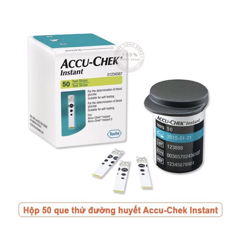 Que Thử Đường Huyết AccuChek Instant 50 que và hộp 25 que ( hàng chính hãng )