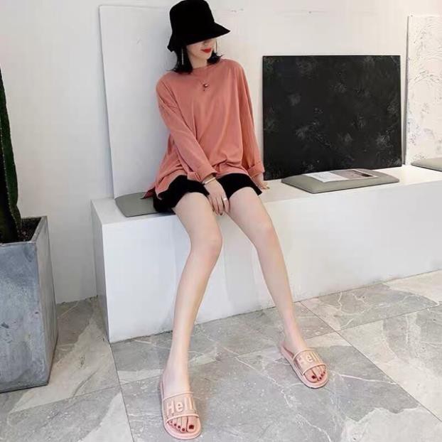 Dép nữ chữ HELLO đế đúc 2 màu