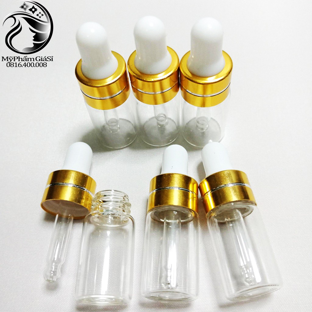 5ml Lọ Thủy Tinh 5ml Có Đầu Bóp 5ml Nắp Vàng Cao Cấp - Chai Serum 5ml