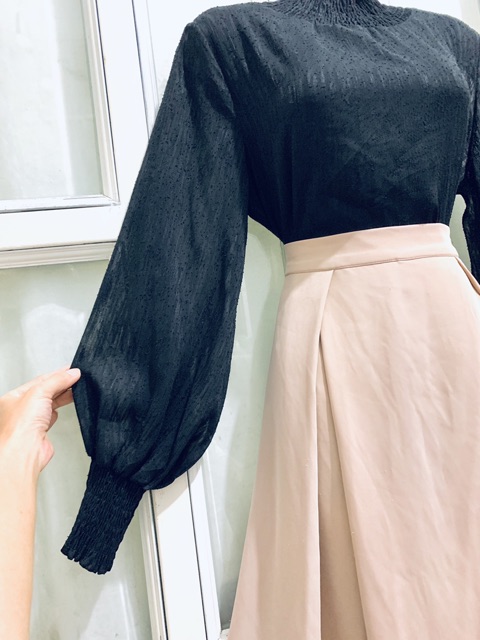 Sét áo voan và quần váy ống rộng