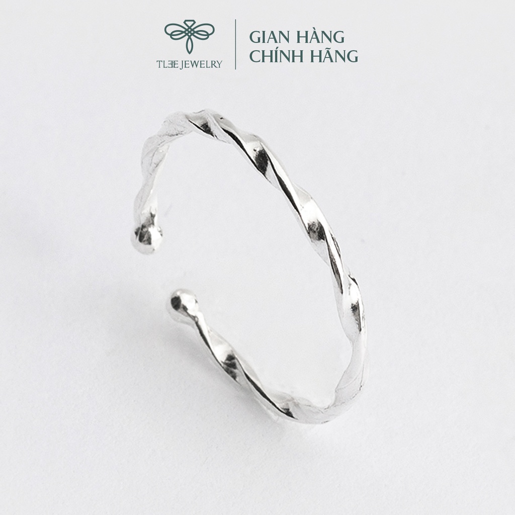 Nhẫn bạc nữ TLEE dáng xoắn trơn basic bản nhỏ cá tính NCJ A0218