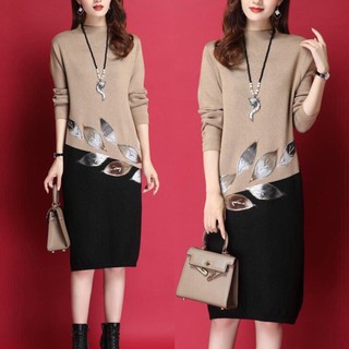 Đầm Len Dáng Suông Hoạ Tiết Thêu Đẹp MSNN1620