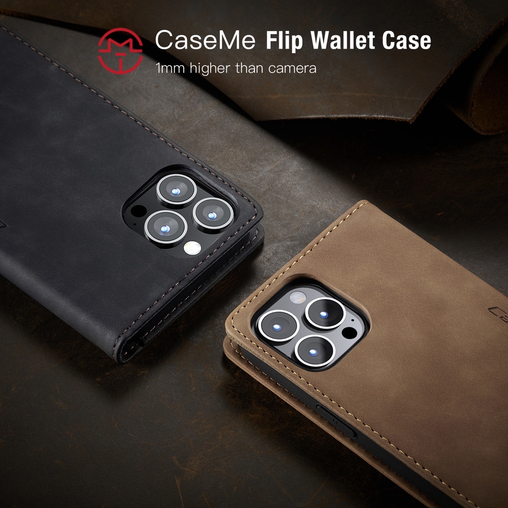 Ốp Điện Thoại CaseMe Bằng Da PU Dạng Ví Nắp Lật Hít Nam Châm Mặt Nhám Cho iPhone 14 13 Pro Max 14 Plus 13