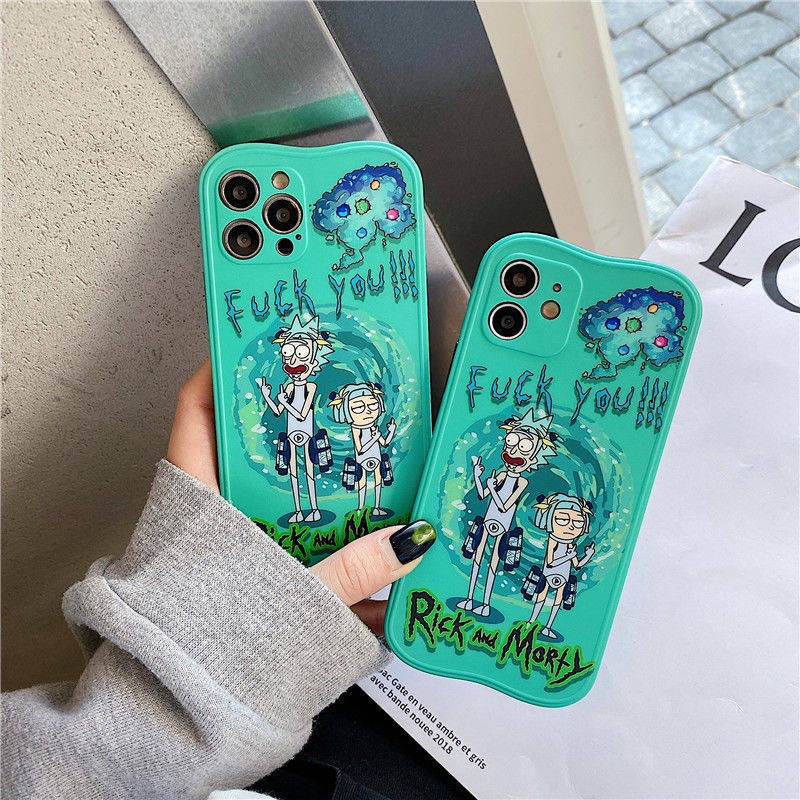 Ốp điện thoại in hình Rick and Morty dễ thương thích hợp cho Iphone 12 promax 11 7/8 plus