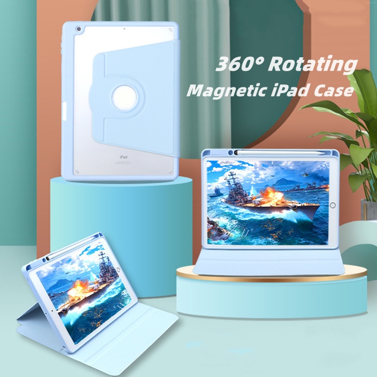 Bao da máy tính bảng NIXXOS 360° acrylic mềm có khe bút thích hợp cho iPad 10.2&quot; 7 8 9 10.9&quot; Air4/5 Pro11&quot; 2020 2021