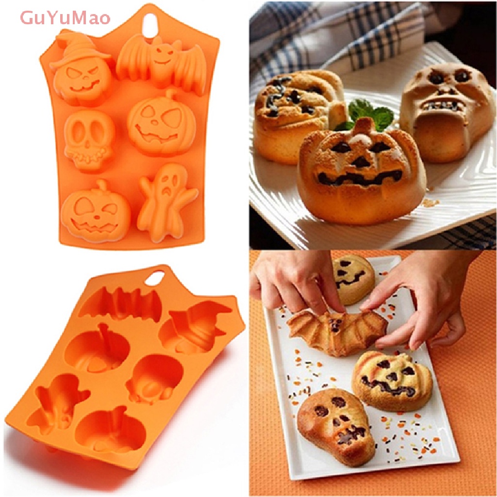 Khuôn Làm Bánh 6 Ngăn Hình Dơi Bí Ngô Halloween