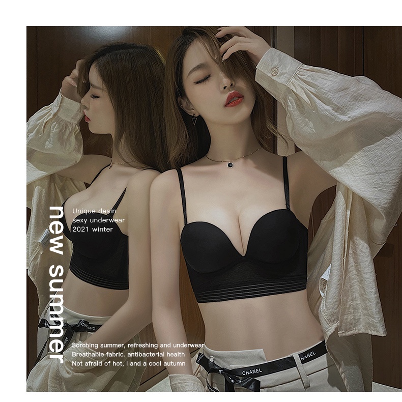 Áo Bra Hở Lưng Nâng Áo Lót Nâng Ngực Chữ U Hở Lưng Màu Trắng Mỏng Phong Cách Mùa Hè Cho Nữ