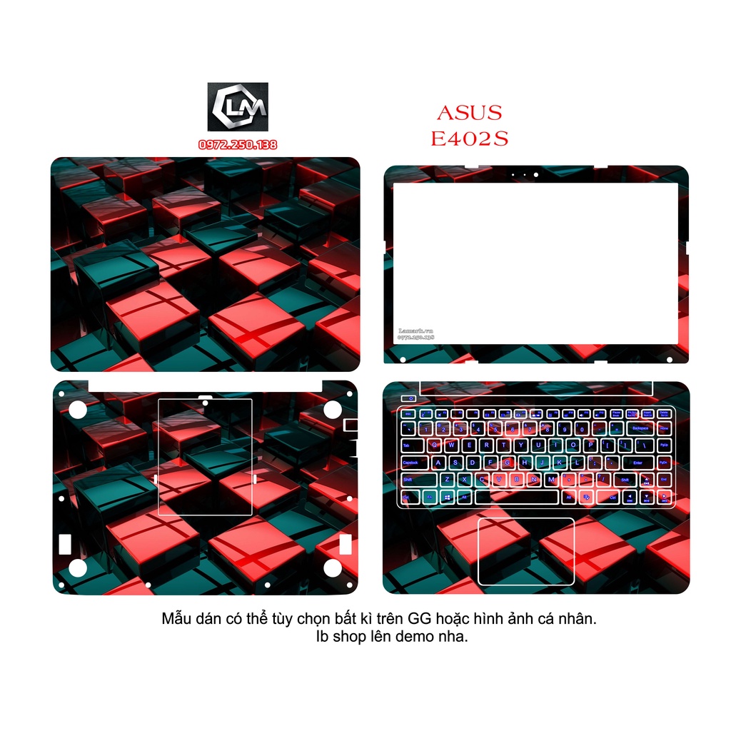 CỨC SỐC Skin DÁN CHO CÁC DÒNG  Asus ExpertBook  , TUF Gaming , Vivobook ,ZENBOOK , ROG theo yêu cầu