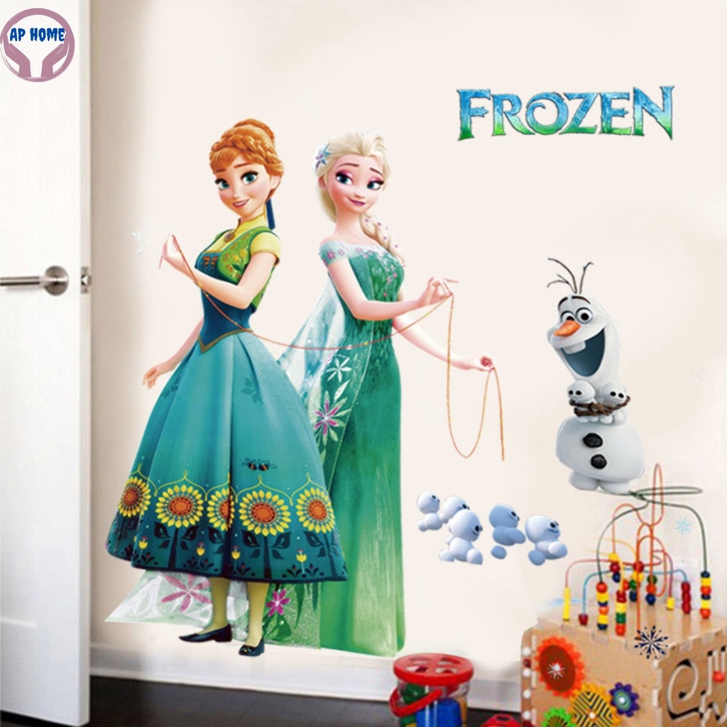 Tranh Elsa và Anna nữ hoàng băng giá sticker dán tường cho bé