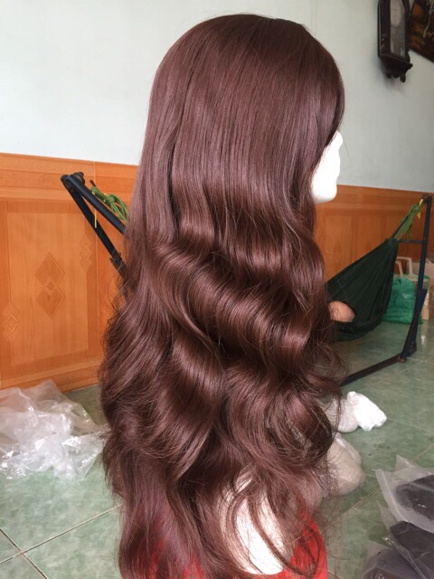 Tóc giả cao cấp xoăn cao❤️freeship 50k- tặng lưới chùm tóc- hình thật