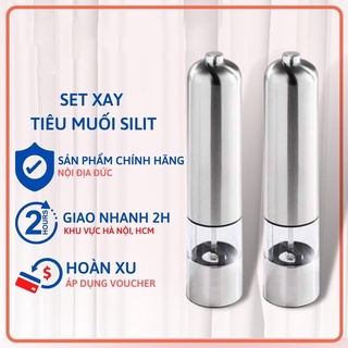 Set xay tiêu SILIT, dụng cụ xay tiêu muối vỏ inox