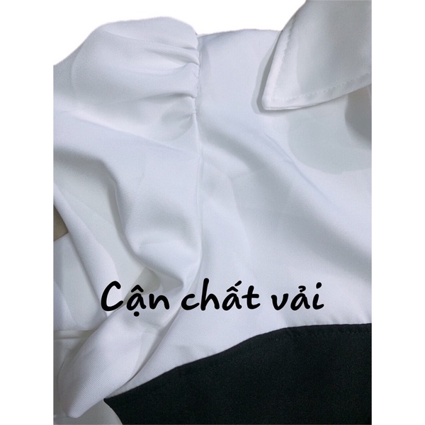 [Đầm bigsize] Đầm phối tay trắng dài xoè nhẹ 60kg đến 90kg L-XL-XXL Shop Táo Đỏ bigsize