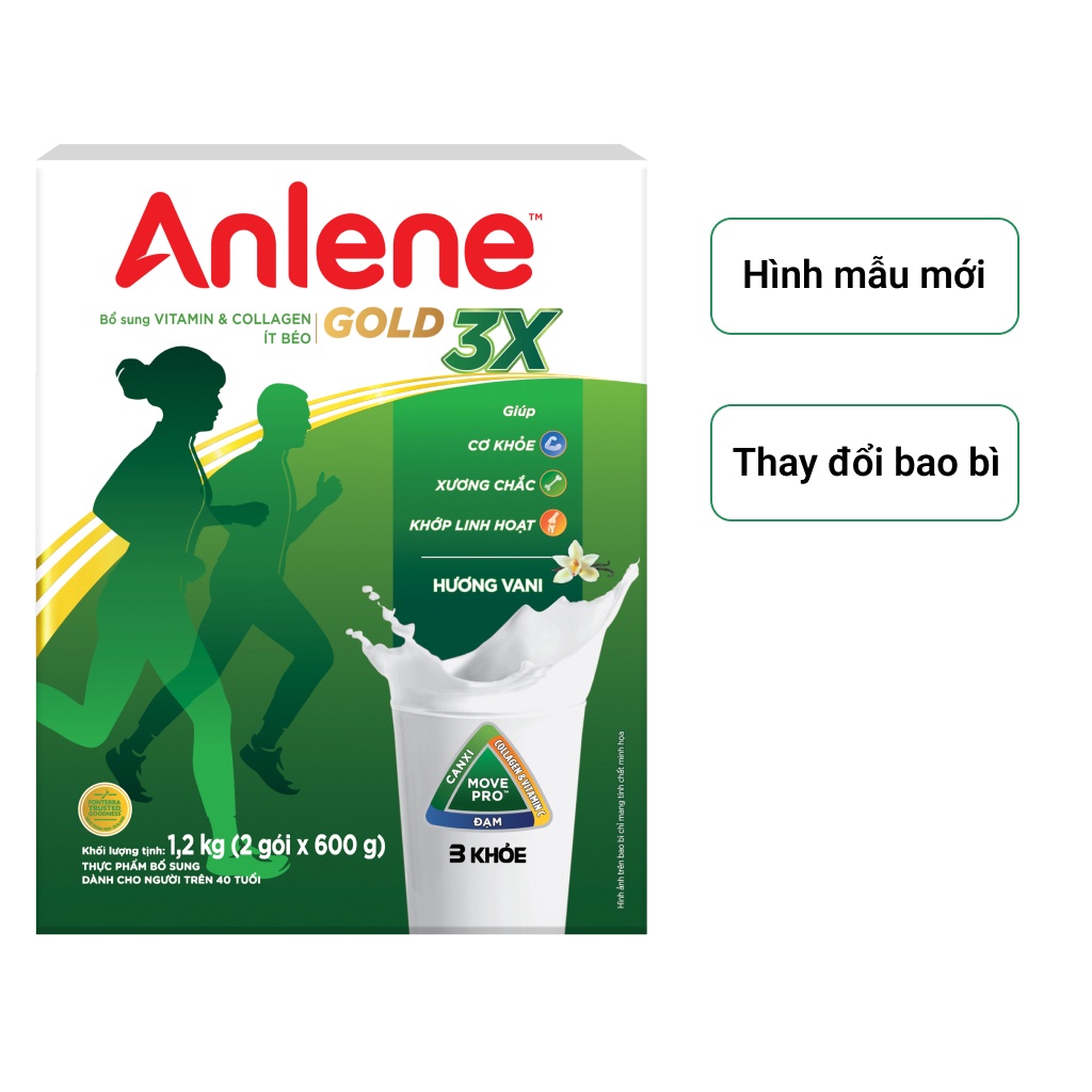SỮA ANLENE GOLD TRÊN 40T VANI HỘP GIẤY 1,2KG
