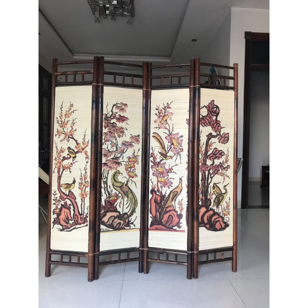 Bức bình phong che bàn thờ ( Vách ngăn tre trúc )