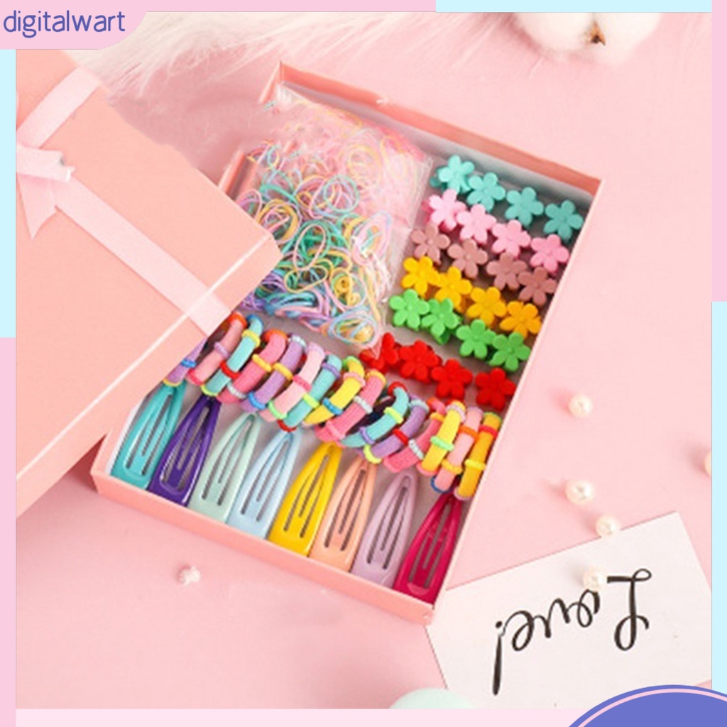Bộ 220 phụ kiện trang trí tóc gồm kẹp tóc dây buộc tóc tạo kiểu màu kẹo dành cho bé gái