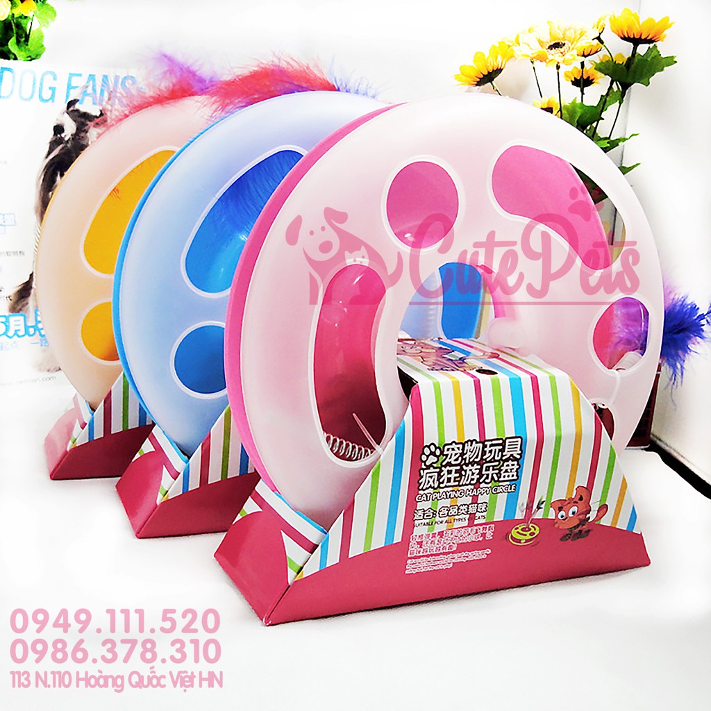 Đồ chơi mèo bóng 1 tầng hình tròn - Đồ thú cưng - CutePets Phụ kiện chó mèo Pet Shop