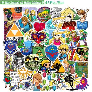 Bộ 45 Miếng Dán Họa Tiết Hoạt Hình The Legend Of Zelda - Series 02 Độc Đáo Trang Trí Vali Laptop