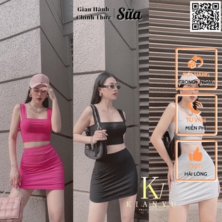 Set Đồ Nữ SUA Store Áo Thun Croptop và Chân Váy Ôm Body Có Lót Quần mặc Hằng Ngày Đi Dạo Chất Lượng Cao Giá Rẻ