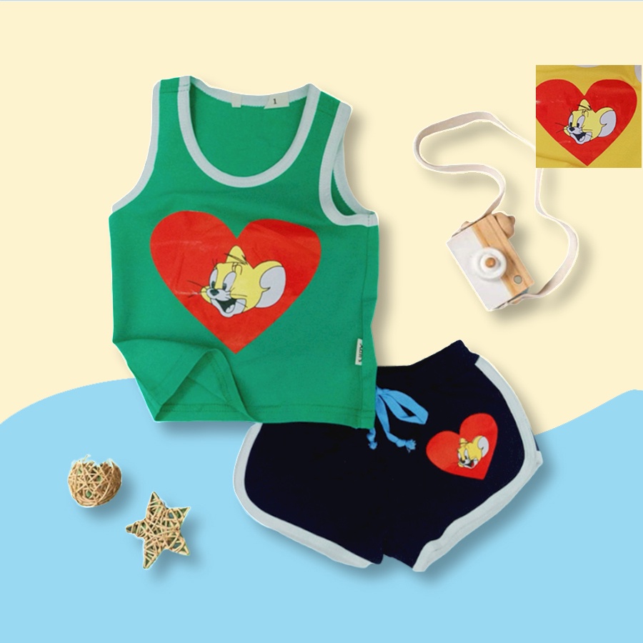 Bộ bé trai và gái Xá Xị - Hàng cotton chính phẩm shop xịn sale cắt tag HEBI KIDS