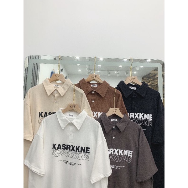 Áo polo tay lỡ 100% cotton mềm mịn, nam nữ áo đôi unisex ulzzang - ẢNH THẬT