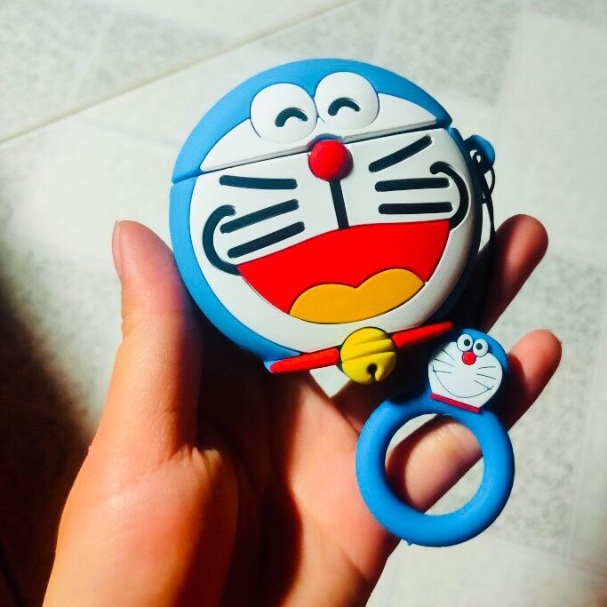 Tặng kèm móc treo case bao vỏ Airpods 1 2 3 Pro Doraemon đựng tai nghe không dây Airpod