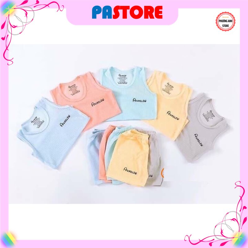 Bộ Quần Áo Ba Lỗ Cho Bé Trai Bé Gái ⚡BÁN LỖ XIN 5 SAO⚡ Cotton Sợi Tre Thông Hơi Avaslew  5-15Kg  Mềm Mịn, Thoáng Mát
