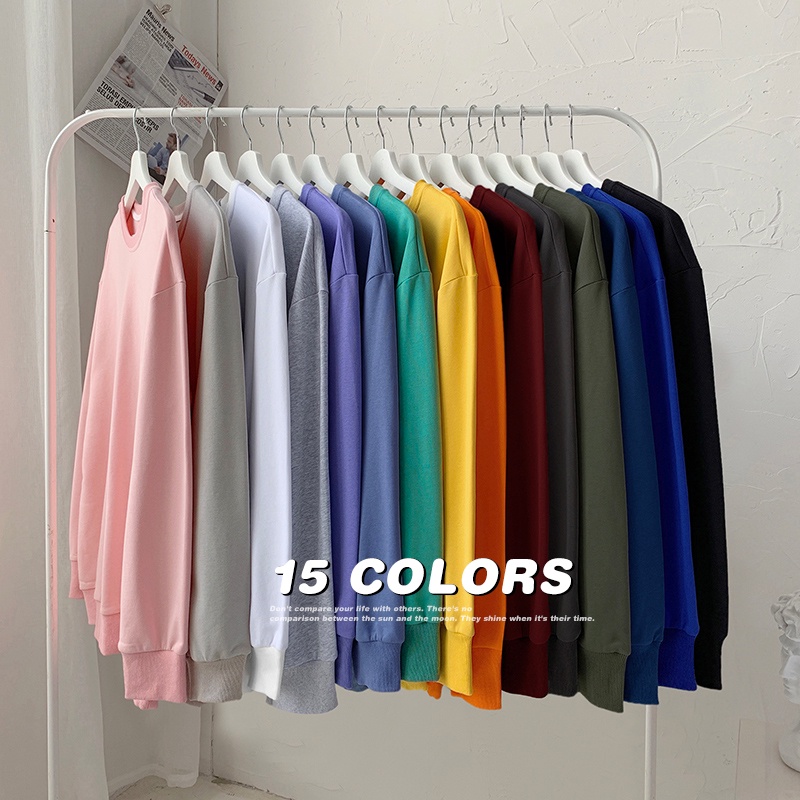 Áo Sweater Cổ Tròn Thời Trang Cho Cặp Đôi 1900680Áo Thun Dáng Rộng Màu Sắc Đơn Giản Dễ Phối Đồ Cho Nữ