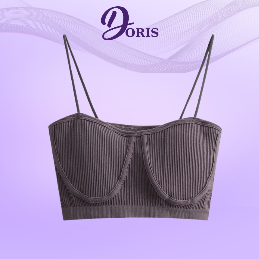 Áo Ngực Bra Hai Dây Chất Cotton Gân Tăm Viền Nổi Sexy DORIS 1821