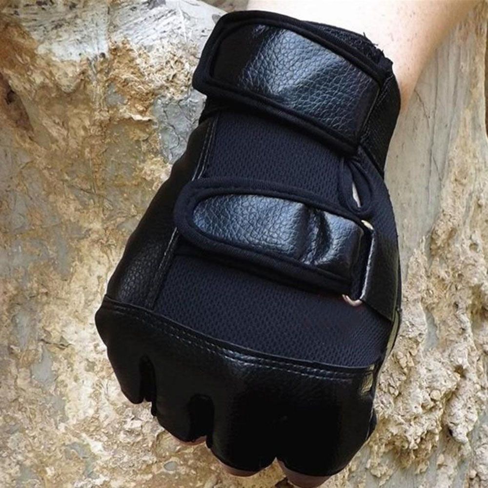 Găng tay nam lái xe mô tô hở ngón giữ ấm