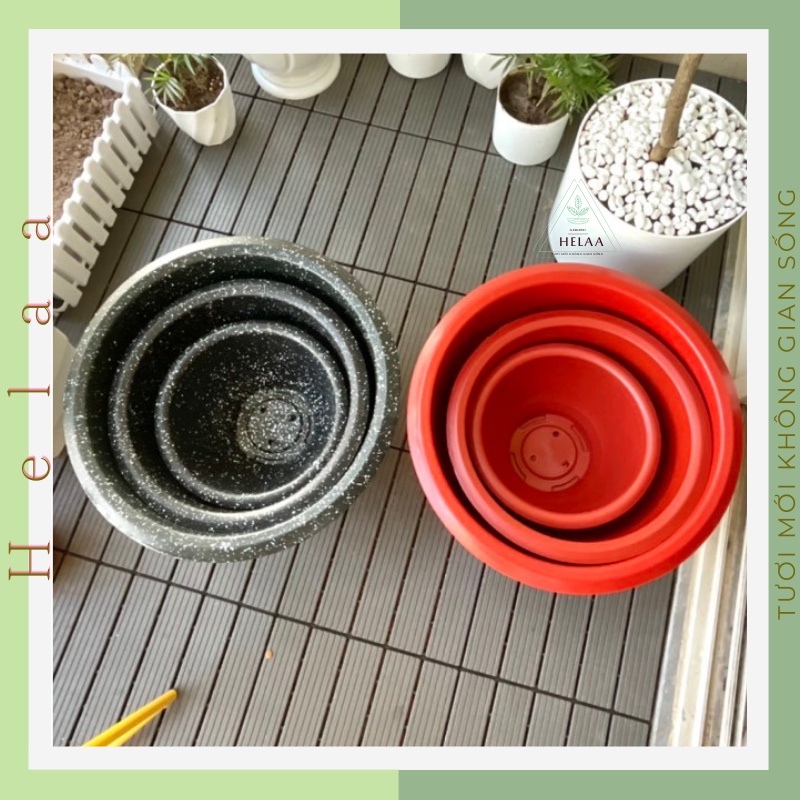 Chậu Nhựa Truyền Thống Phúc Lộc Thọ , Chậu Nhựa Trồng Cây Lớn, Cây Cảnh, Hoa Đào, Quất, Mai - 3 Kích Cỡ