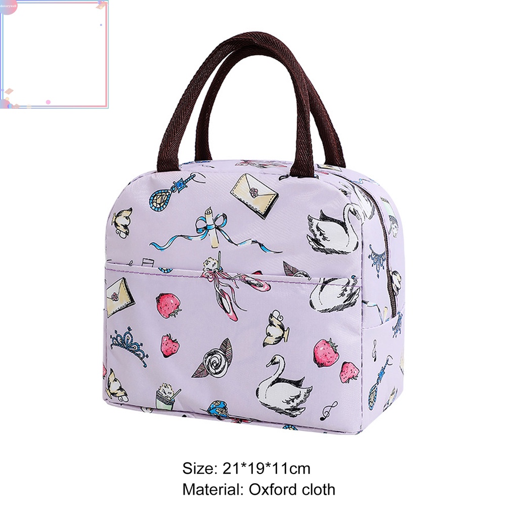 Dove Túi Vải Oxford Đựng Hộp Cơm Trưa Cách Nhiệt Chống Thấm Nước Họa Tiết Hoạt Hình
