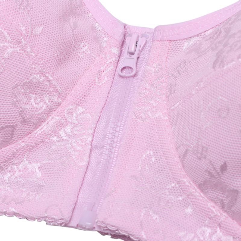 Áo Ngực Khóa Kéo Trước Không Gọng Chất Liệu Cotton