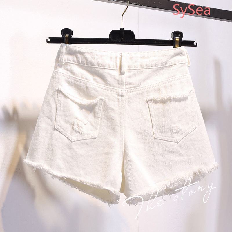 Quần Short Denim Lưng Cao Hoạ Tiết Thêu Có Size Lớn