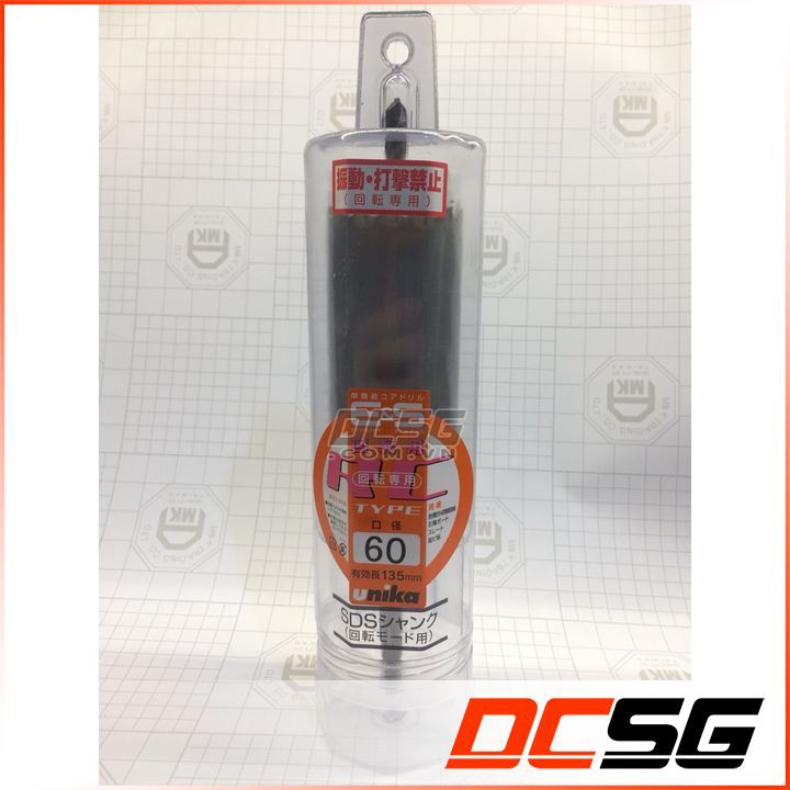 Mũi khoan rút lõi tường gạch 60mm Unika Nhật | DCSG