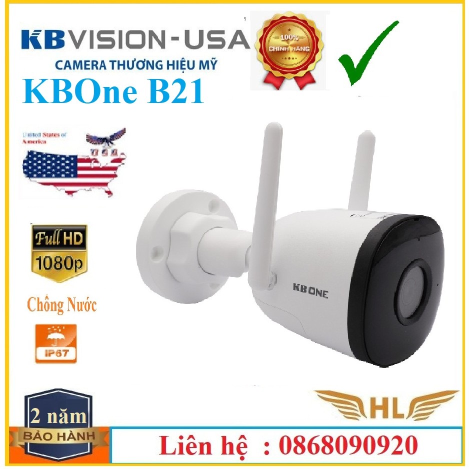 Camera Wifi KBone KN-B21F Siêu Nét Ngoài Trời Có Màu Đêm Full HD 1080P, Kbone B21 2Mp , Kbone B41 4Mp -Hàng Chính Hãng