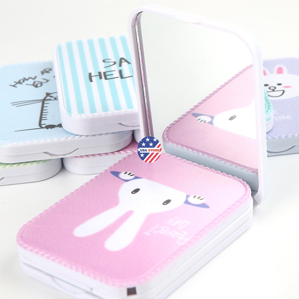 Gương Tặng Lược Cute T6 - Gương Soi Bé Nhỏ Cầm Tay, Họa Tiết Hoạt Hình Xinh Xắn, MINI Đáng Yêu Bỏ Túi