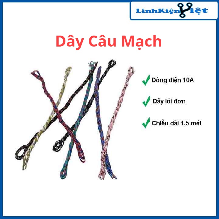 Cuộn dây câu mạch 10A lõi đơn, dài 1.5 mét chịu tải cao  màu giao ngẫu nhiên
