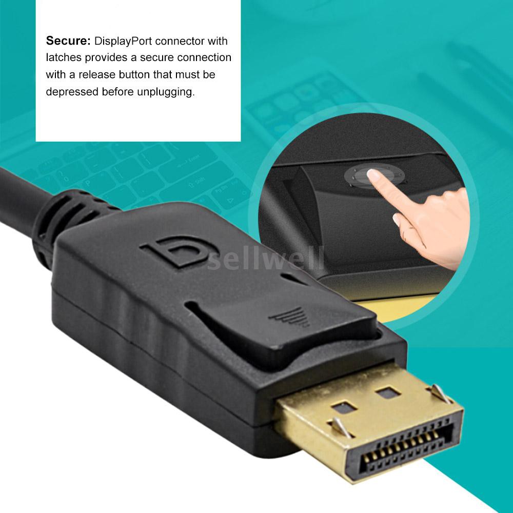 Dây cáp cắm chuyển đổi cổng hiển thị DP sang VGA 1.8M 1080P cho máy chiếu DTV TV