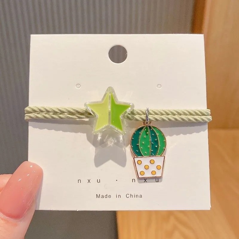 1 Dây Cột Tóc Co Giãn Hình Ngôi Sao Năm Cánh Acrylic Đáng Yêu Cho Nữ