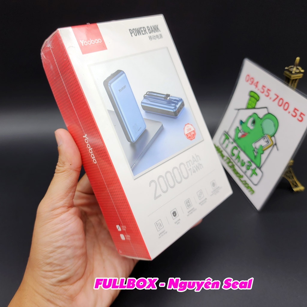 [Ảnh Thật-Chính Hãng] Pin Dự Phòng YOOBAO LC6 20.000mAh Sạc Nhanh 22.5W tích hợp 2 cáp Lighning+Type-C