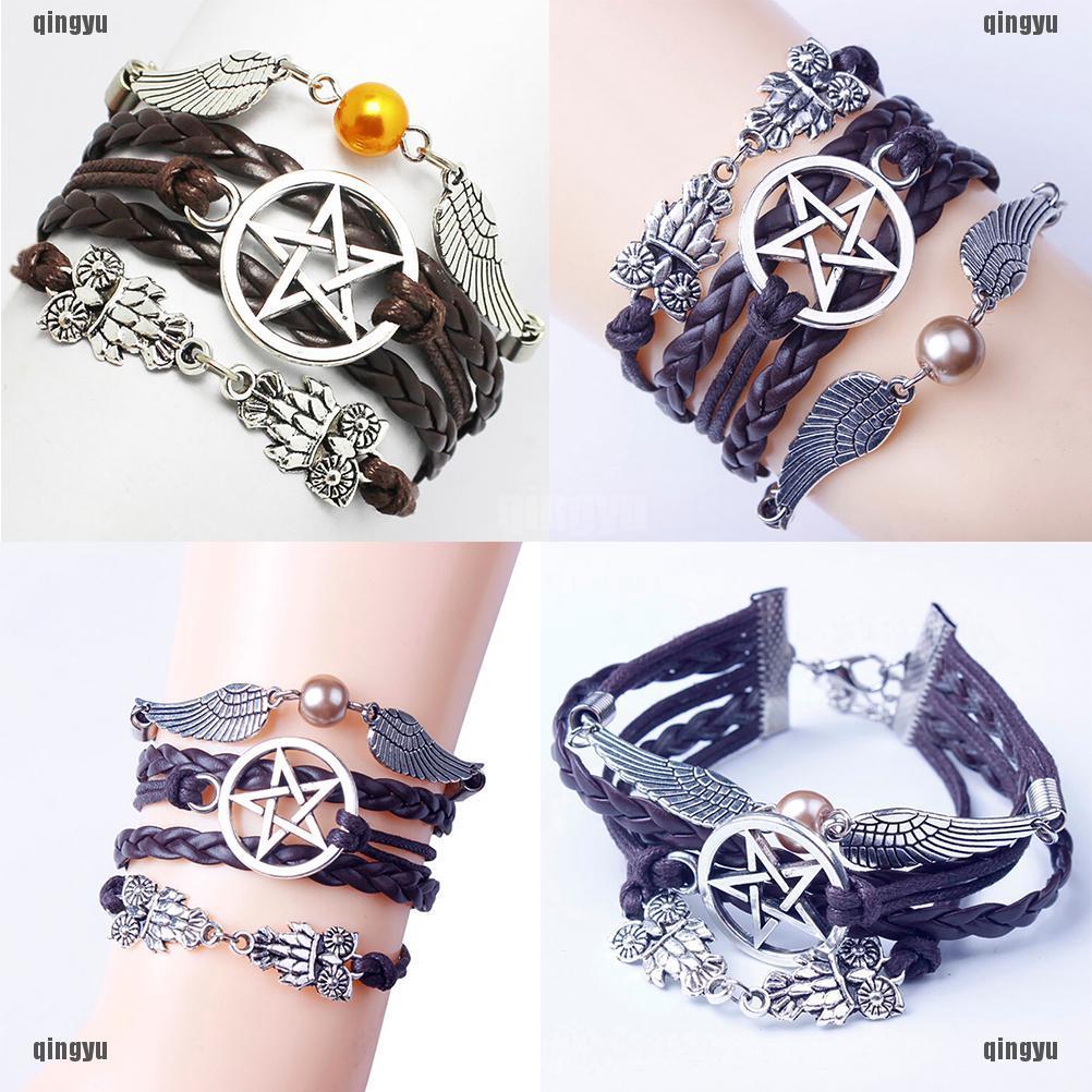 Vòng Tay Tình Bạn Dây Bện Mặt Chim Cú Và Cánh Thiên Thần