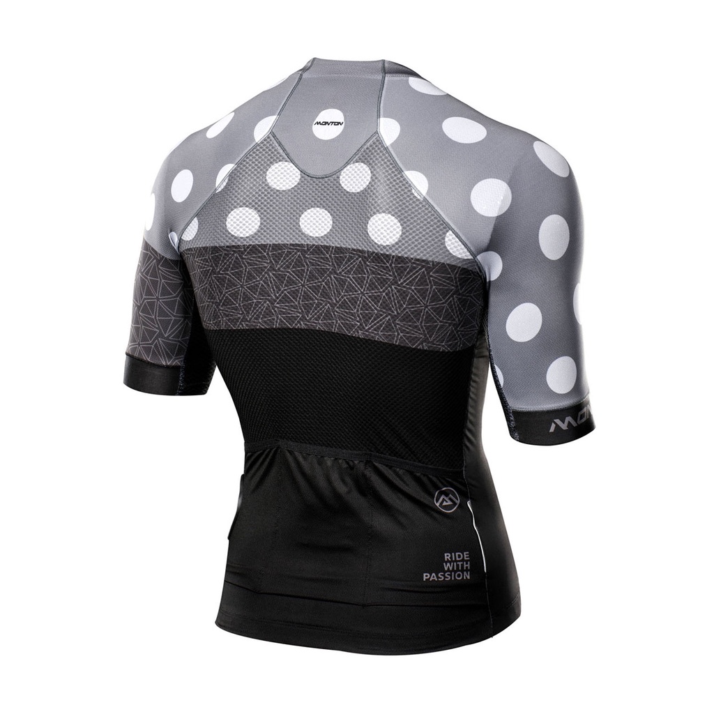Áo đạp xe ngắn tay Monton Climbzing flower black gray