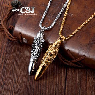 MẶT DÂY CHUYỀN, VÒNG CỔ HÌNH VIÊN ĐẠN INOX MD191