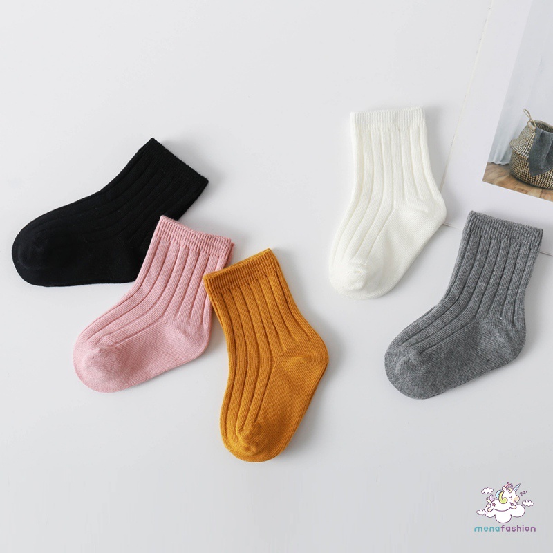 Vớ Mềm Mại Chống Trượt Màu Trơn In Họa Tiết Xinh Xắn Dành Cho Bé Trai Gái