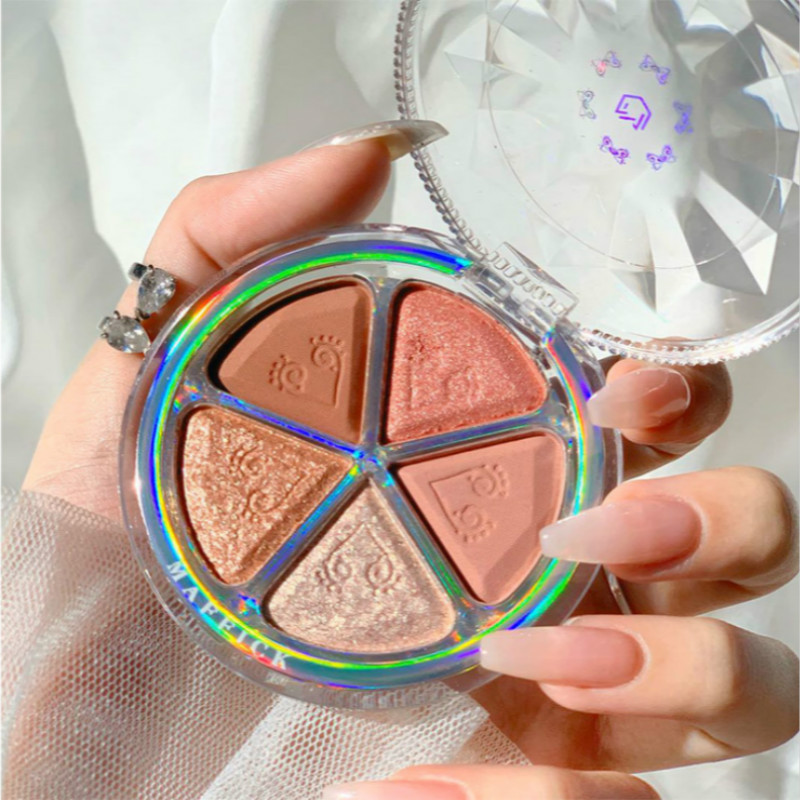 Bảng phấn mắt MAFFICK 5 màu tông nude tự nhiên có độ bóng cao thiết kế hình cánh hoa dành cho nữ mới bắt đầu trang điểm | BigBuy360 - bigbuy360.vn